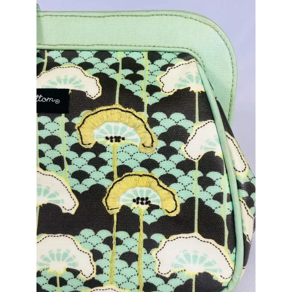 Petunia Pickle Bottom Diaper Bag Clutch Wristlet Green Fans Changing Pad